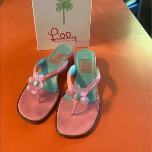 Lilly Pulitzer pink kitten heels
